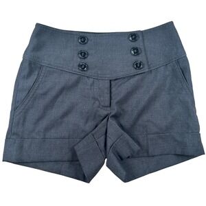 H&M Sailor Shorts Women 2 Grey High Waist Dark Academia Preppy Nautical Retro